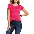 thumbnail image 1 of Ma Croix Womens Crew Neck T Shirt Short Sleeve Classic Cotton Solid Top, 1 of 8