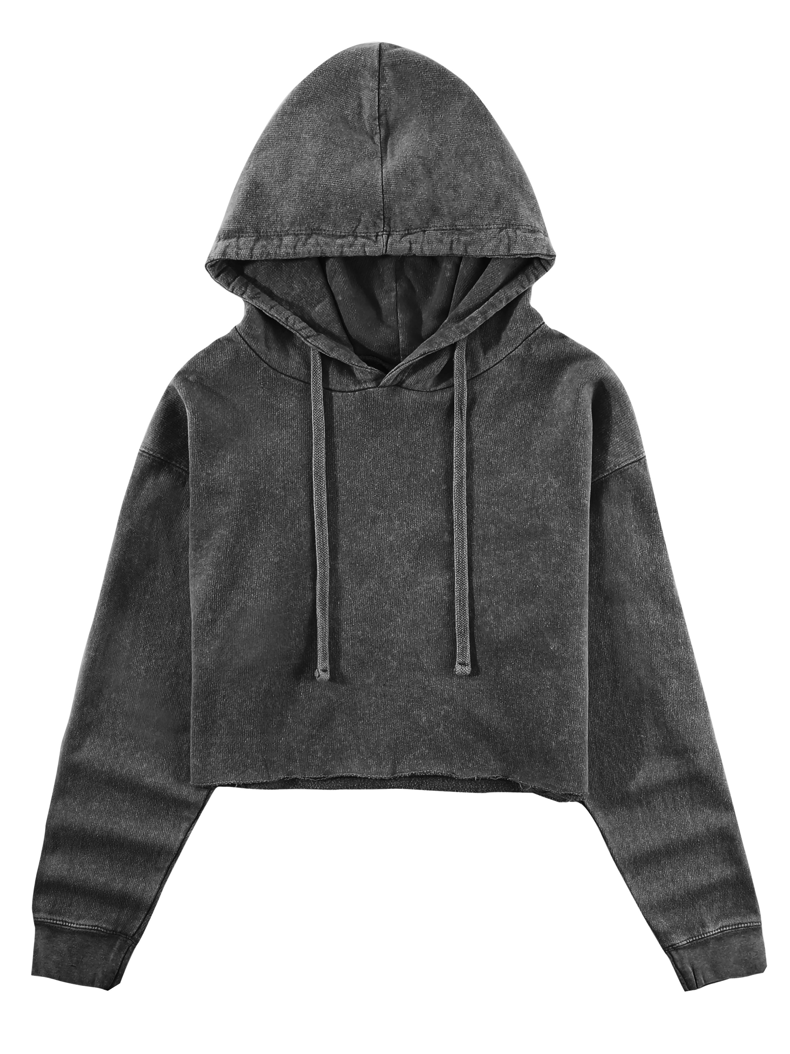 Dark grey cropped hoodie sale
