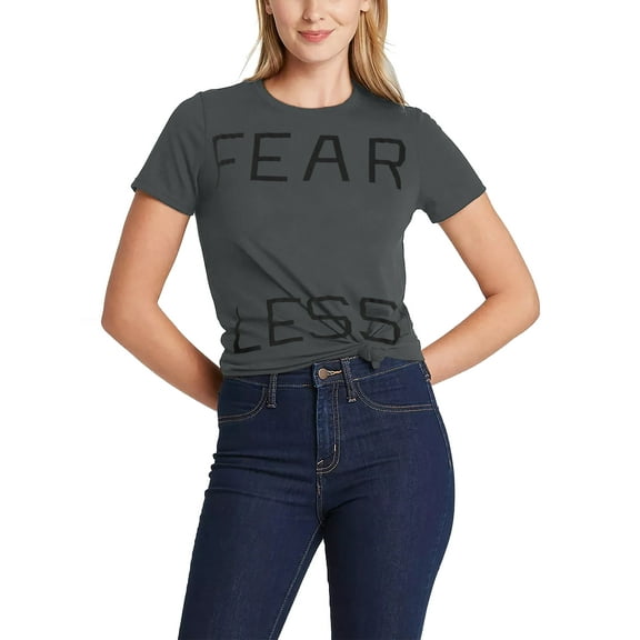 Ma Croix Womens Graphic Print "Fear Less" Inspirational T Shirt