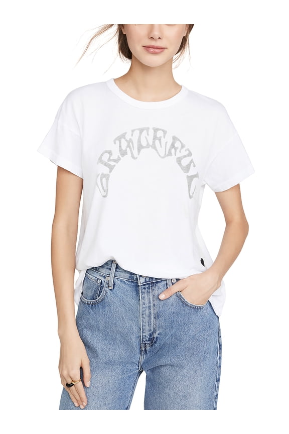 Womens Graphic Print "Grateful" Slogan Casual T Shirt