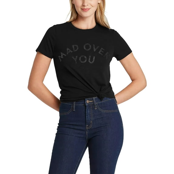 Ma Croix Womens Graphic Print Mad Over You Lightweight T Shirt