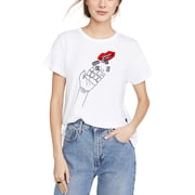 Ma Croix Womens Graphic Print Razor Blade Lips Lightweight T Shirt