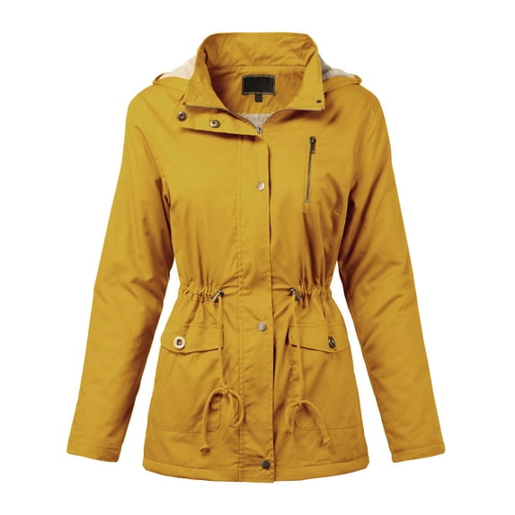 Ma Croix Womens Hooded Faux Fur Utility Coat Jacket Outwear