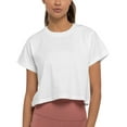 thumbnail image 1 of Ma Croix Womens Lightweight Active Waist Cut Crop Hemline Short Sleeve T Shirt, 1 of 7