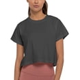 thumbnail image 1 of Ma Croix Womens Lightweight Active Waist Cut Crop Hemline Short Sleeve T Shirt, 1 of 7