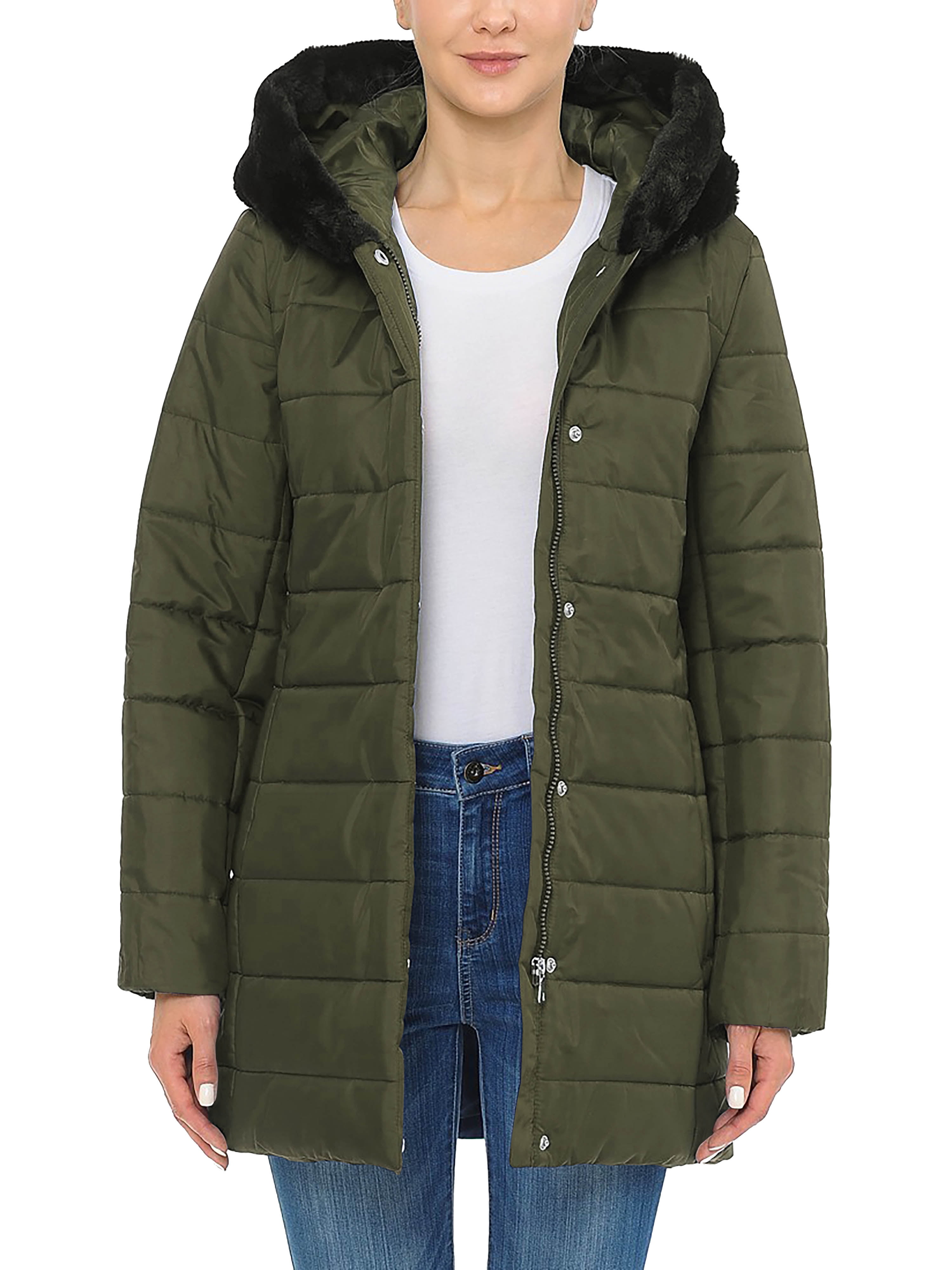 Ma Croix Womens Lightweight Alternative Down Puffer Coat Parka