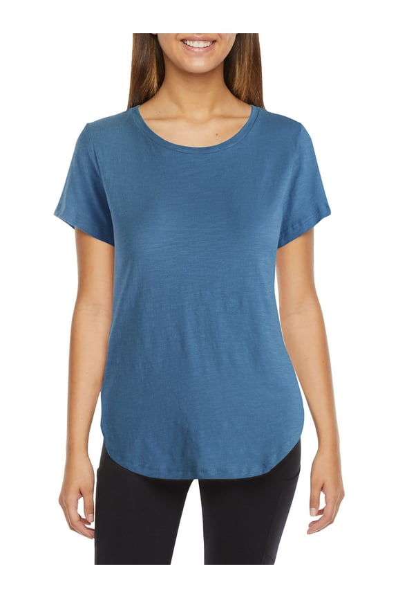 Womens Lightweight Hipster Round Bottom Short Sleeve Athletic Yoga Tunic T Shirt