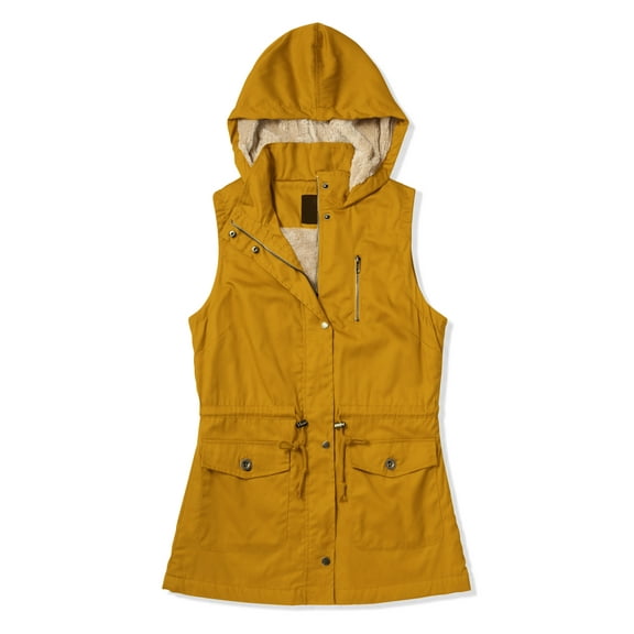 Ma Croix Womens Lightweight Hooded Vest Sherpa Lined Wind Resistant Sleeveless Vest