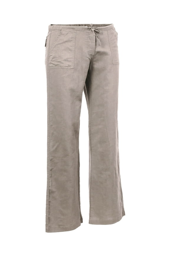 Womens Linen Pants Casual Lantern Drawstring Palazzo Trousers with Pockets