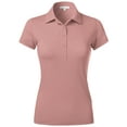 thumbnail image 1 of Ma Croix Womens Longline Polo Shirt 5 Button Golf Top Short Sleeve Tee, 1 of 4