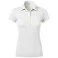 thumbnail image 1 of Ma Croix Womens Longline Polo Shirt 5 Button Golf Top Short Sleeve Tee, 1 of 4