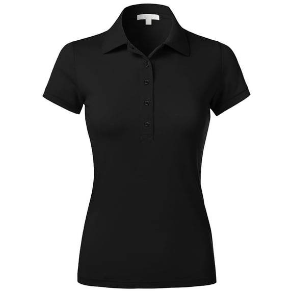 Ma Croix Womens Longline Polo Shirt 5 Button Golf Top Short Sleeve Tee