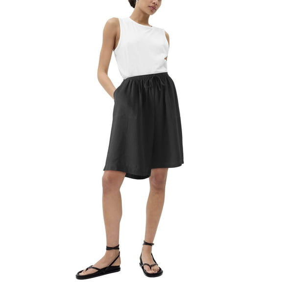 Ma Croix Womens Premium Bermuda Shorts Long Comfy Linen Blend Shorts Summer Knee Length Lounge Short