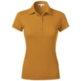 thumbnail image 1 of Ma Croix Womens Premium Longline Polo Tee 5 Button Short Sleeve Tennis Top, 1 of 4