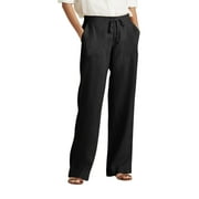 Ma Croix Womens Premium Soft Linen Pants Relaxed Fit Comfort Wear for Daily Styling