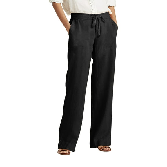 Ma Croix Womens Premium Soft Linen Pants Relaxed Fit Comfort Wear for Daily Styling