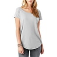 thumbnail image 1 of Ma Croix Womens Scoop Neck Longline Tee Round Bottom T Short Sleeve Modal Shirts, 1 of 6