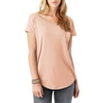thumbnail image 1 of Ma Croix Womens Scoop Neck Longline Tee Round Bottom T Short Sleeve Modal Shirts, 1 of 6