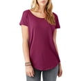 Ma Croix Womens Scoop Neck Longline Tee Round Bottom T Short Sleeve