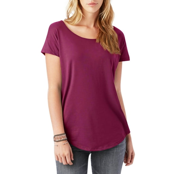 Ma Croix Womens Scoop Neck Longline Tee Round Bottom T Short Sleeve Modal Shirts