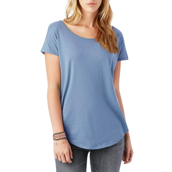 Ma Croix Womens Scoop Neck Longline Tee Round Bottom T Short Sleeve Modal Shirts