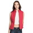 thumbnail image 1 of Ma Croix Womens Solid Quilted Padded Vest Jacket Zip Up Padding Outerwear, 1 of 7