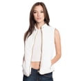 thumbnail image 1 of Ma Croix Womens Solid Quilted Zip Up Padding Vest Jacket, 1 of 7