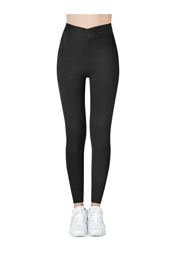 Womens V Cut Waist Compression Work Out Squat Proof Yoga Fitness Leggings