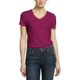 thumbnail image 1 of Ma Croix Womens V-Neck T Shirts Layering Short Sleeve Comfort Wear Basic Tee, 1 of 6