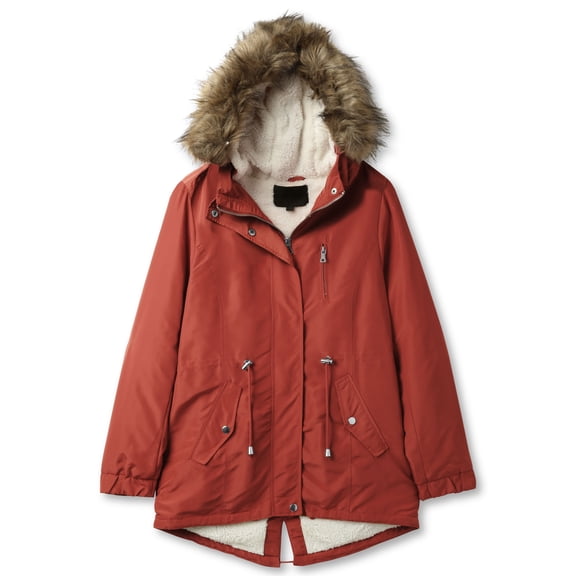 Ma Croix Womens Winter Lightweight Hooded Anorak Jacket Short Faux Fur Coat Ski Jacket