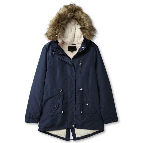 Ma Croix Womens Winter Lightweight Hooded Anorak Jacket Short Faux Fur Coat Ski Jacket