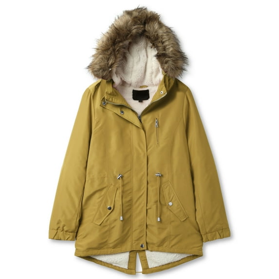 Ma Croix Womens Winter Lightweight Hooded Anorak Jacket Short Faux Fur Coat Ski Jacket