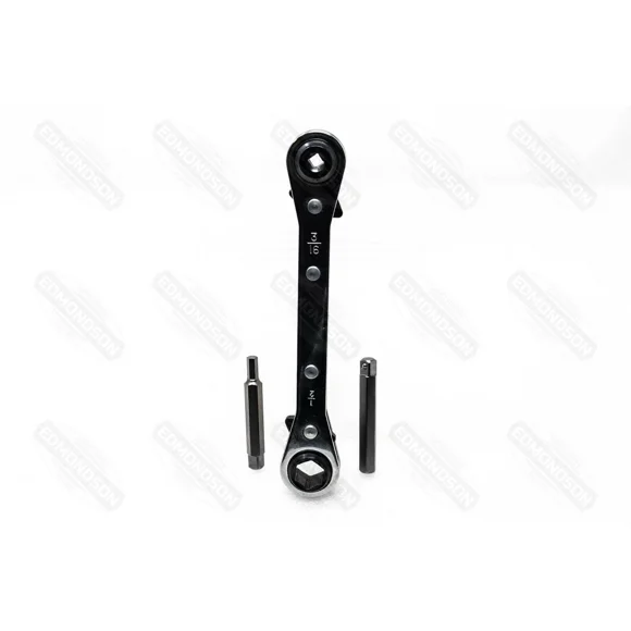 Ma-Line Ma-70073 6-3/4" Ratchet Service Wrench W/ Hex Adapters, 3/16" & 5/16"