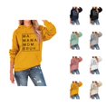 thumbnail image 1 of Ma Mama Mom Bruh Hoodies for Women 2025 Long Sleeve Casual Graphic Hooded Sweatshirt with Pockets Pullover Tops, 1 of 5
