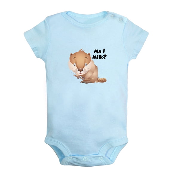 Ma! Milk? Funny Rompers For Babies, Animal Beaver Pattern Cute Jumpsuit, Newborn Baby Unisex Bodysuits, Infant Jumpsuits, Toddler 0-24 Months Kids One-Piece Oufits
