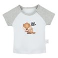 thumbnail image 1 of Ma! Milk? Funny T shirt For Baby, Newborn Babies Animal Beaver T-shirts, Infant Tops, 0-24M Kids Graphic Tees Clothing (Short Gray Raglan T-shirt, 12-18 Months), 1 of 4