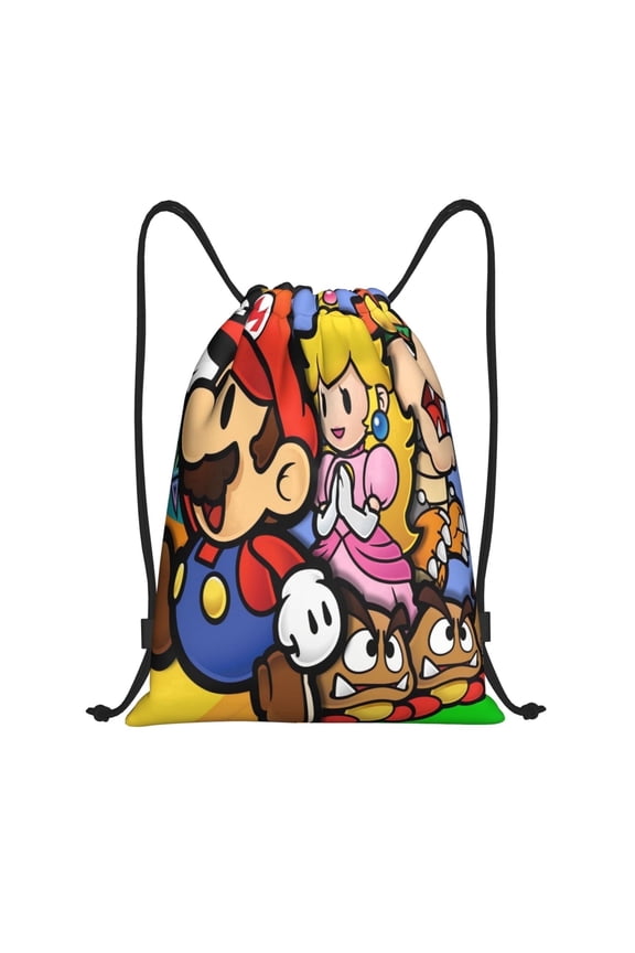 Cartoon Miner Drawstring Bags Cartoon String Bags Cute Print Sport Gym Sack Casual Backpack for Yoga Travel S