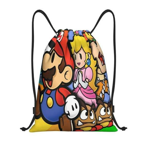 Ma_Rio Drawstring Bags Cartoon String Bags Cute Print Sport Gym Sack Casual Backpack for Yoga Travel S