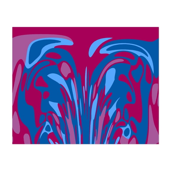 Ma Vie Rose - Digital Art Abstract Modern Art Psychedelic Geometric Surrealism Pattern Unframed Wall Art Print 9 x 12 inches