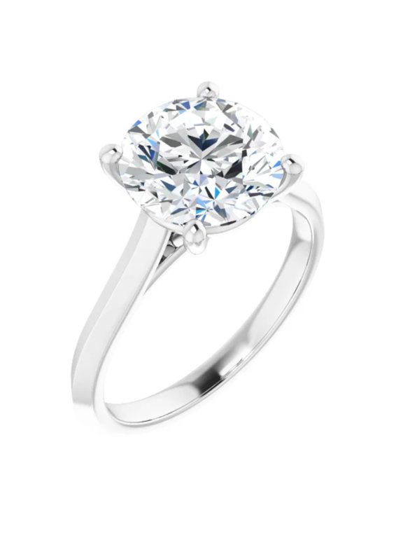 Malle 3 Carat Round Moissanite Engagement Ring Solitaire Design
