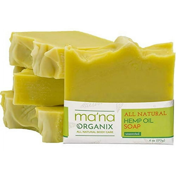 Ma'na Organix - All Natural Hemp Oil Soap Bars with Ecofriendly and Biodegradable Packaging (All Natural Hemp Oil Soap Bar 2-PACK)