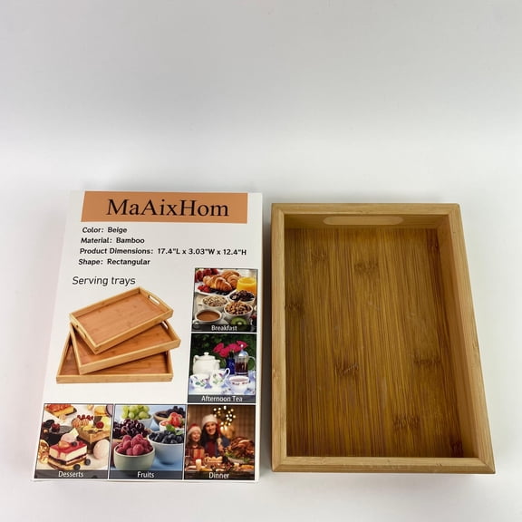 MaAixHom Serving trays, Rectangular Decorative Metal Tray with Filigree Decor in Champagne Gold, Metal Serving Tray, Perfume Tray, Vanity Tray