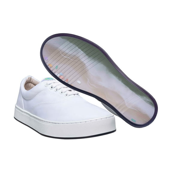 MaCae Unisex Canvas Lace Up Fashion Shoe With Unique Sole, Canvas Tennis Shoes, Shoes for Teens, Sports Sneakers, Office Shoes, Footwear - White/Copacabana, 9M/10W