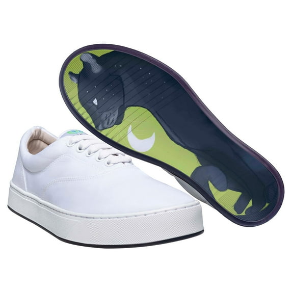 MaCae Unisex Canvas Lace Up Fashion Shoe With Unique Sole, Casual Sneakers, Summer Shoes, Fashion Sneakers, Footwear, Comfy Sneakers, Canvas Shoes - White/Twin Jaguars, 4M/6W
