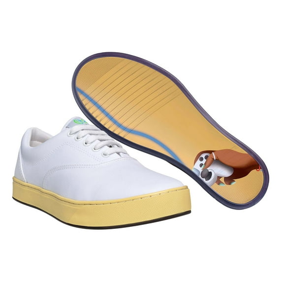 MaCae Unisex Canvas Lace Up Fashion Shoe With Unique Sole, Footwear, Sports Sneakers, Canvas Shoes, Casual Shoes - White Colored Band Yellow/Joy Stick, 8M/9.5W