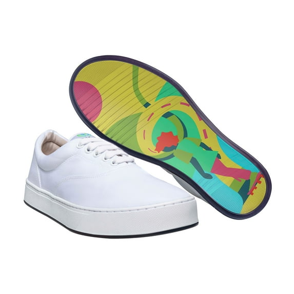 MaCae Unisex Canvas Lace Up Fashion Shoe With Unique Sole, Sports Sneakers, Casual Shoes, Footwear, Canvas Shoes, Lifestyle Sneakers - White/Skating, 12M/13W