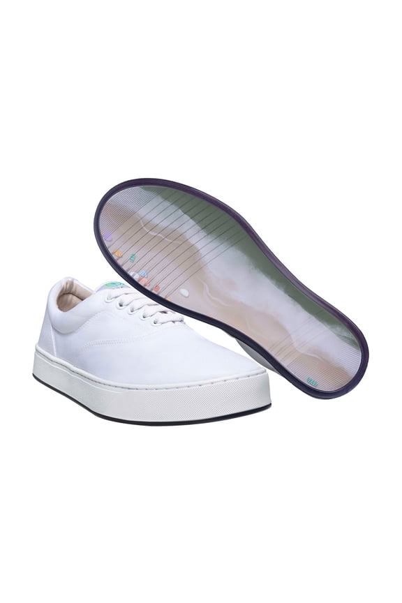 Unisex Canvas Lace Up Fashion Shoe With Unique Sole, Summer Shoes, Casual Sneakers, Fashion Sneakers, Comfy Sneakers, Canvas Shoes, Dancing Shoes - White/Copacabana, 5M/7W