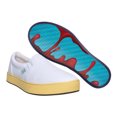 thumbnail image 1 of MaCae Unisex Canvas Slip On Fashion Shoe With Unique Sole, Slip On Shoes, Canvas Low Top Sneakers - White Colored Band Yellow/My Car is Melting!, 12M/13W, 1 of 7