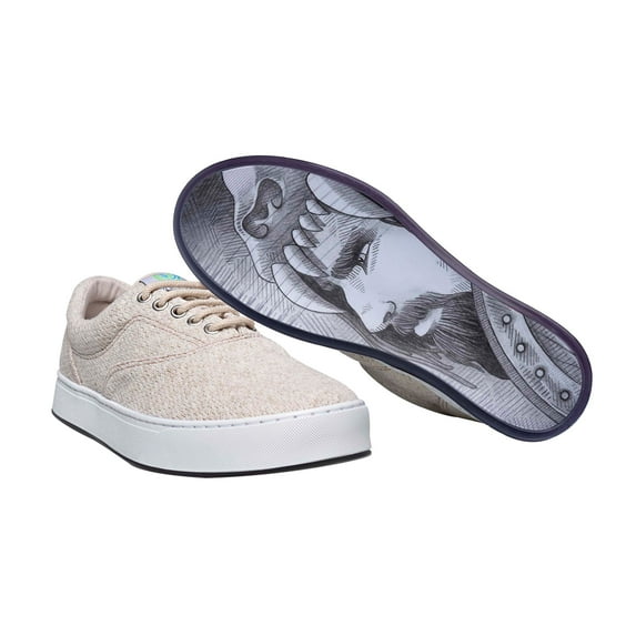 MaCae Unisex Knitting Lace Up Fashion Shoe With Unique Sole, Lace Sneakers, Casual Shoes, Comfy Sneakers, Fashion Sneakers, Knit Shoes - Recycled Linen Beige/Mythos, 9M/10W