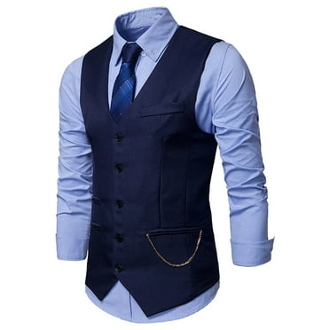 Men's Casual Plaid Lapel Button Slim Fit Vest Suit Jacket Lattice ...